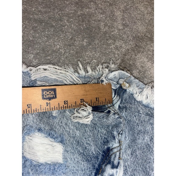 Pacsun Vintage High Rise Distressed Denim Shorts Size 26 Button Fly - Picture 9 of 10